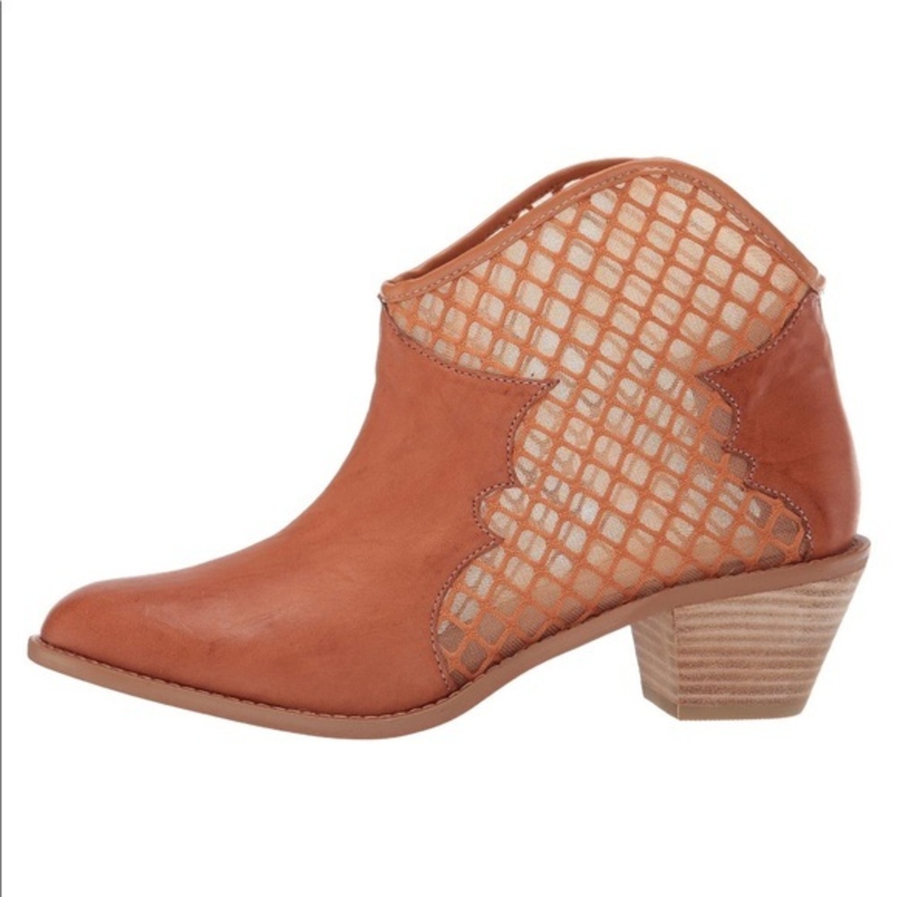 KELSI DAGGER Keenan Leather Mesh CutOut Ankle Boot